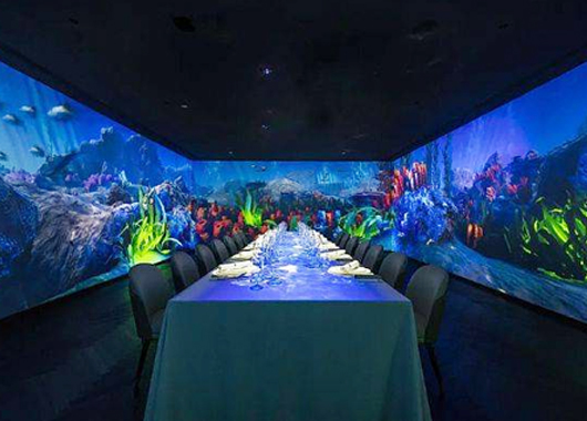 墻面互動投影在宴會餐廳上的應用場景