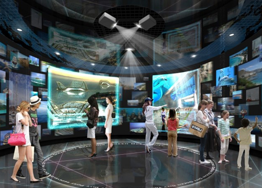 墻面互動投影在展館展廳的應用場景